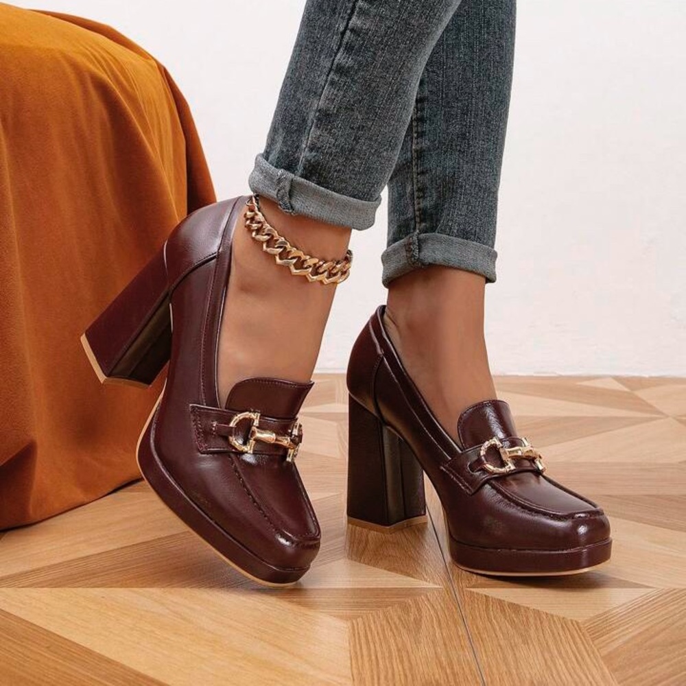 NEW Bordeaux platform loafer